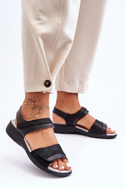 Classic Sandals with Velcro S.Barski 97575 Black