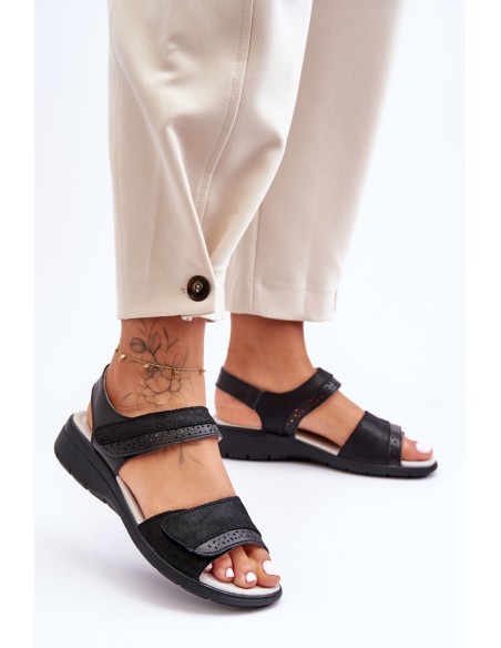 Classic Sandals with Velcro S.Barski 97575 Black