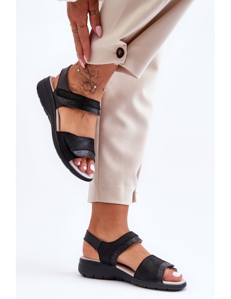 Classic Sandals with Velcro S.Barski 97575 Black