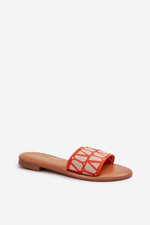 Women's Flat Heel Sandals Orange Traivea