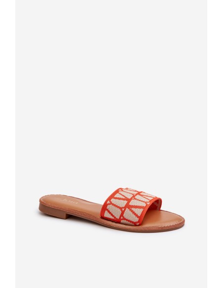 Women's Flat Heel Sandals Orange Traivea