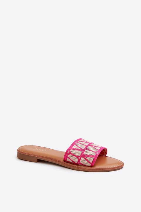 Women's Flat Heel Flip Flops in Fuchsia by Traivea