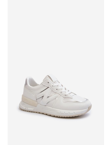 Women's White Faux Leather Sneakers Kaimans