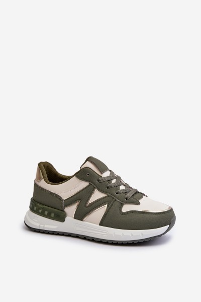 Women's Sneakers Made of Faux Leather Green Caimans 2