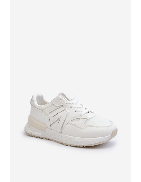 Women's White Faux Leather Sneakers Kaimans