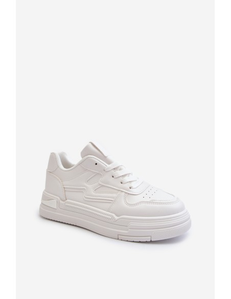 Women's Platform Sneakers in White Faux Leather Lynnette