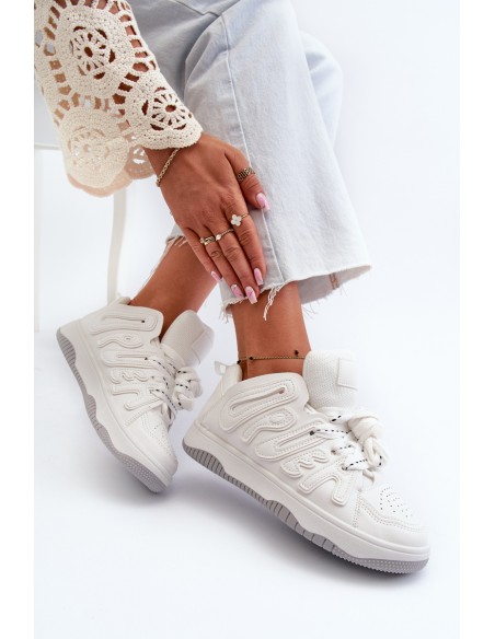 Women's White Faux Leather Sneakers Berilla