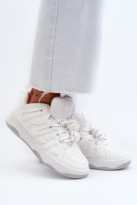 Women's White Faux Leather Sneakers Berilla