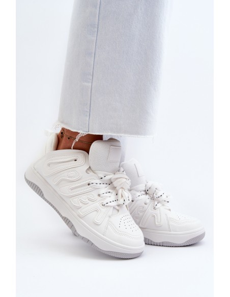 Women's White Faux Leather Sneakers Berilla