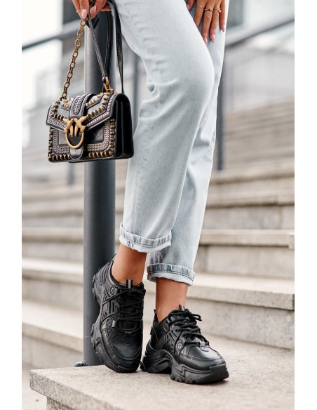 Women's Chunky Sports Sneakers Black Toderus