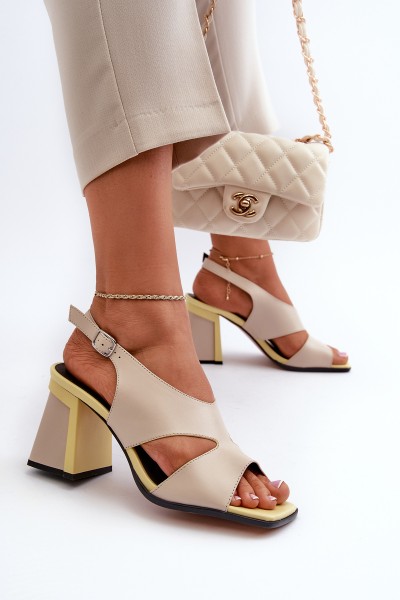 Women's Sandals on Wedge Beige D&A MR38-153 2