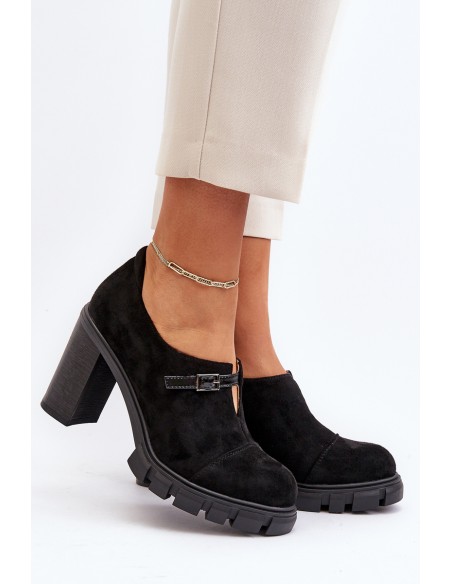 Women's High-Heeled Court Shoes Black Tauina