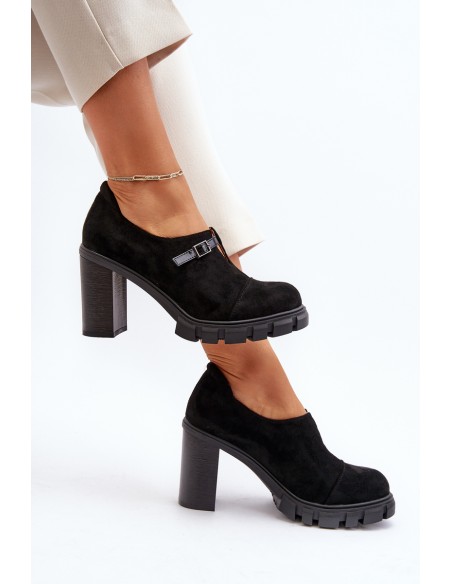 Women's High-Heeled Court Shoes Black Tauina