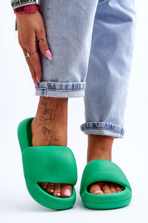 Women's Lightweight Foam Platform Slippers Green Milton
