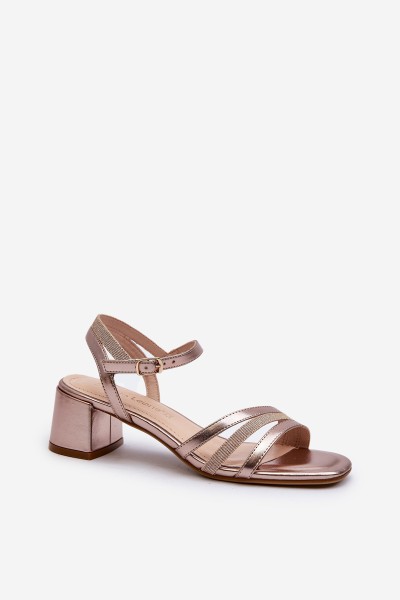 Women's Low Heel Sandals in Synthetic Leather Sergio Leone SK046 Silver 2