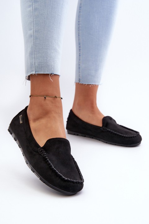 Women's Black Faux Suede Moccasins Amrutia