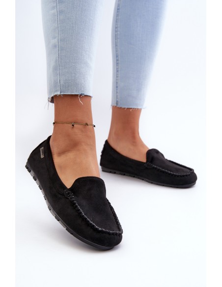 Women's Black Faux Suede Moccasins Amrutia