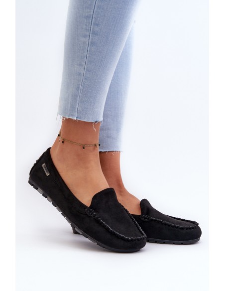 Women's Black Faux Suede Moccasins Amrutia