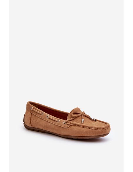 Women's Suede Moccasins Camel Si Passione