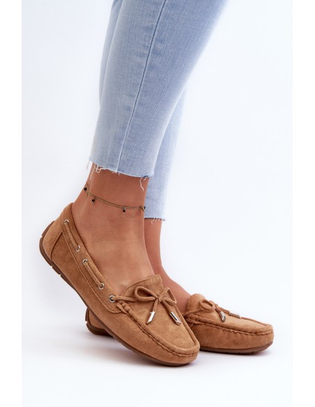 Women's Suede Moccasins Camel Si Passione