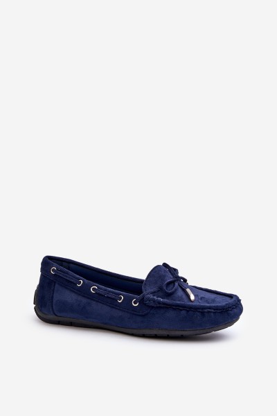 Women's Navy Suede Moccasins Si Passione 2