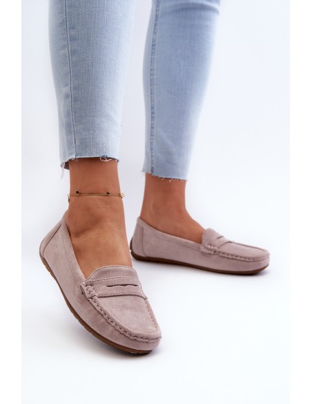 Women's Suede Moccasins Purple Lenvie