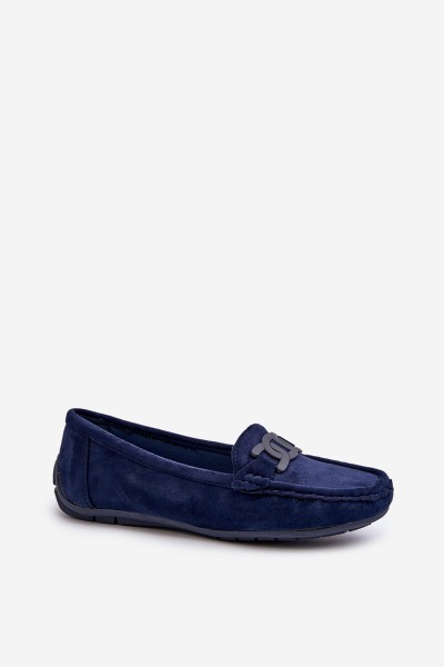Women's Stylish Suede Moccasins Navy Blue Rabell 2