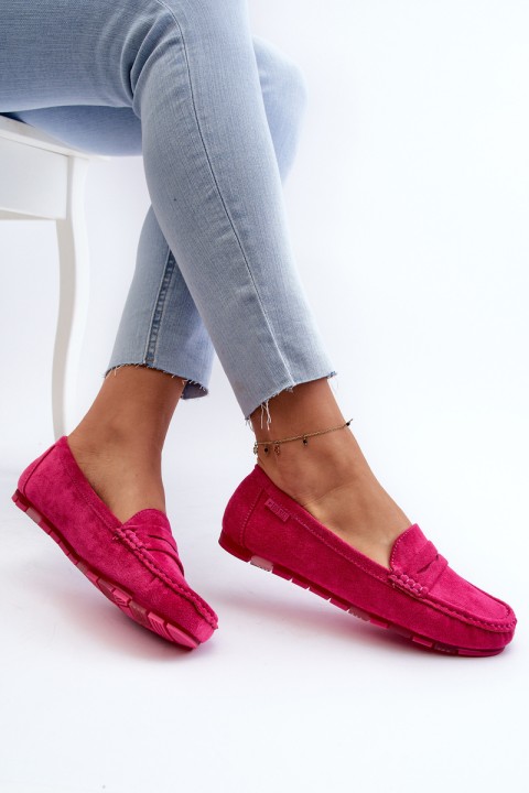 Women's Fuchsia Eco Suede Moccasins Big Star NN274934 Memory Foam System