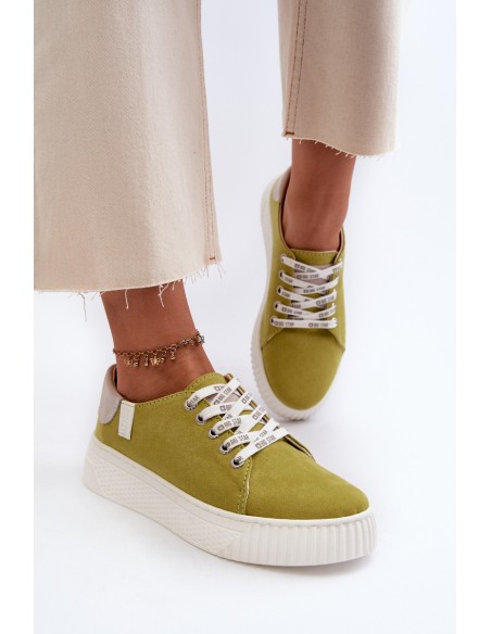 Women's sneakers MEMORY FOAM SYSTEM BIG STAR NN276003 Lime