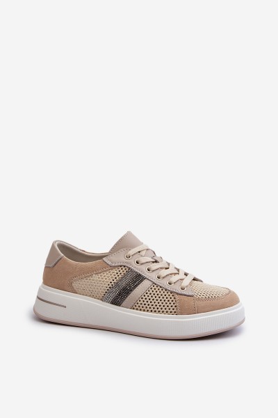 Women's Leather Sneakers D&A LR110 Beige 2