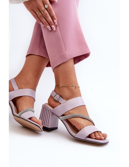 Women's Elegant Sandals with Stiletto Heel Purple D&A MR38-549