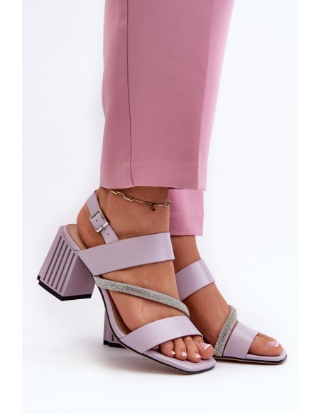 Women's Elegant Sandals with Stiletto Heel Purple D&A MR38-549