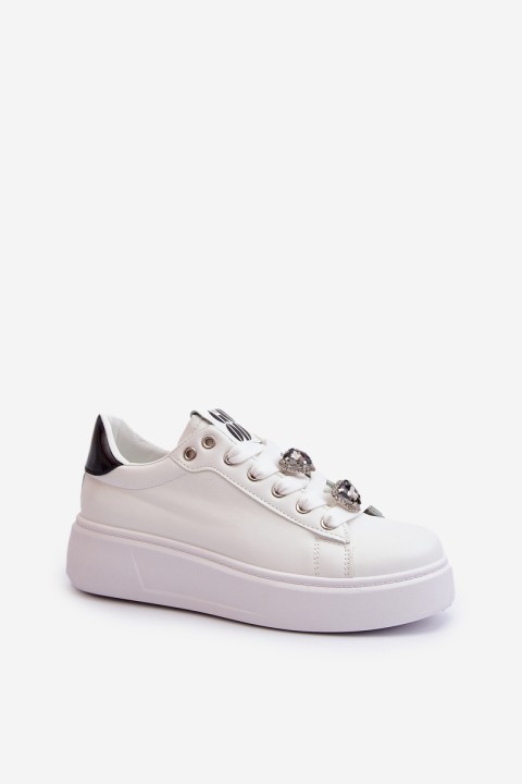 Women's platform sneakers with white embellishments Herbisa