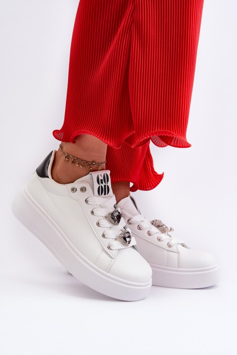 Women's platform sneakers with white embellishments Herbisa