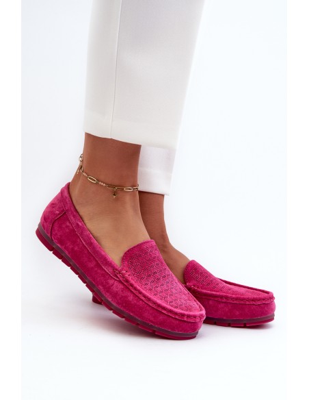 Pink Women's Suede Moccasins S.Barski LR755