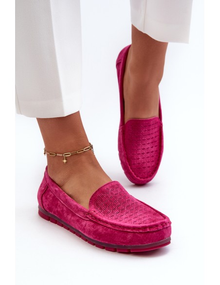 Pink Women's Suede Moccasins S.Barski LR755