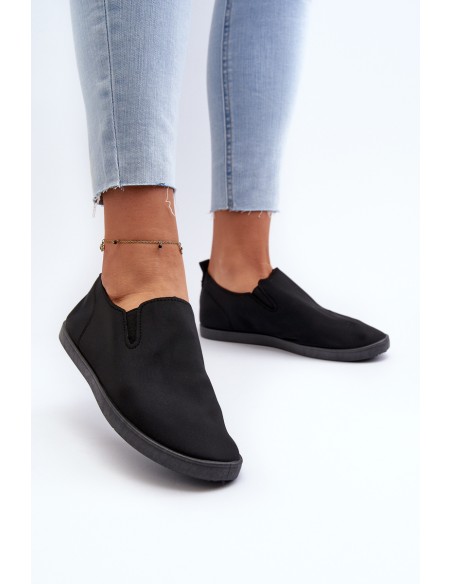 Women's Slip-On Black Trainers Sneakers Lovinia