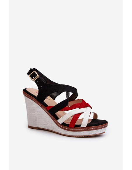 Wedge Sandals With Straps navy blue Ellen