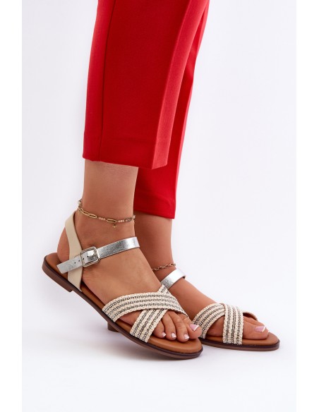 Flat Women's Sandals S.Barski MY923 Beige