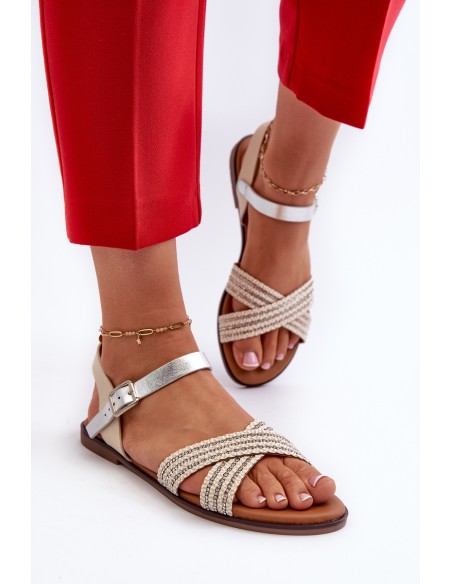 Flat Women's Sandals S.Barski MY923 Beige