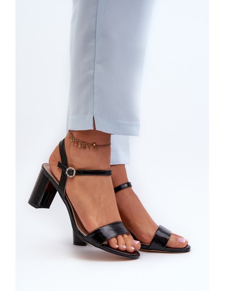Black Sandals with Heel Glindra