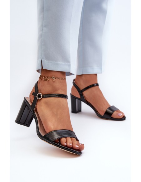 Black Sandals with Heel Glindra