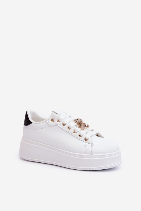 Women's platform sneakers with white embellishments Herbisa