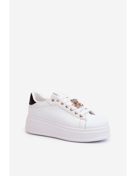 Women's platform sneakers with white embellishments Herbisa