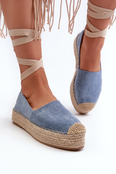 Women's Blue Tailesse Platform Lace-Up Espadrilles