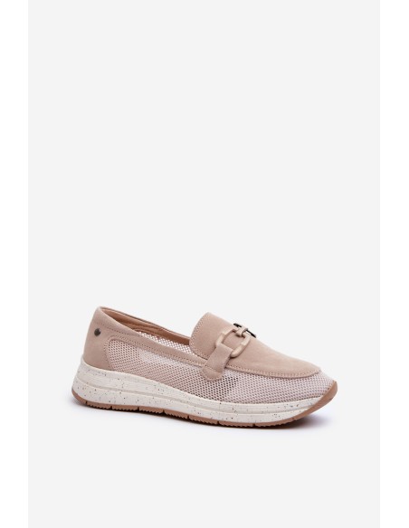 Women's Suede Moccasins D&A TW210 Beige