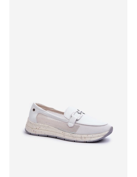 Women's Leather Moccasins D&A TW210 White