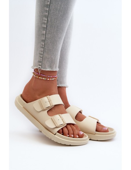 Lightweight Foam Women's Slippers With Buckles Big Star NN274A752 Beige