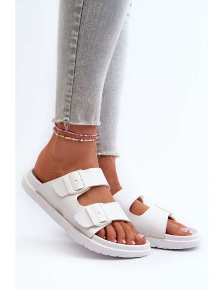 Light Foam Women's Slides With Buckles Big Star NN274A751 White