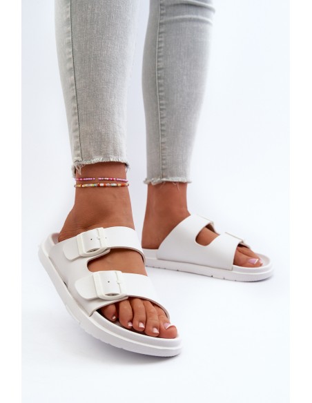 Light Foam Women's Slides With Buckles Big Star NN274A751 White